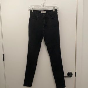 Madewell black high rise skinny jeans